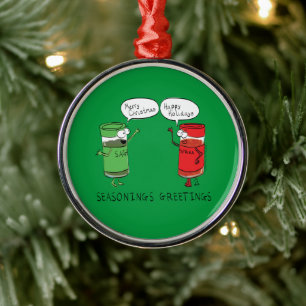 Adorno Metálico Navidades cocinando especias divertidas para el ch