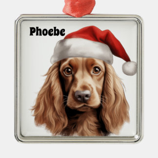 ADORNO METÁLICO NAVIDADES COCKER INGLÉS PERRO SPANIEL