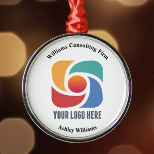 Adorno Metálico Navidades comerciales con logotipo de empresa pers