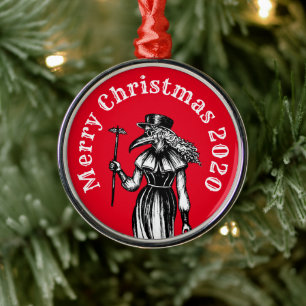 Adorno Metálico Navidades Corona Médica de plaga
