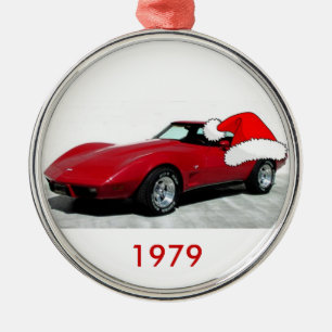 Adorno Metálico Navidades Corvette Rojo
