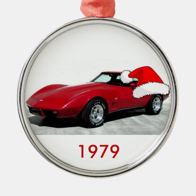 Adorno Metálico navidades Corvette Rojo 1979 (Frente)