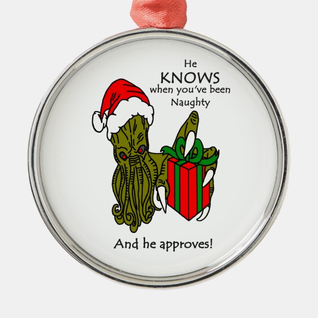 Adorno Metálico Navidades Cthulhu (Frente)