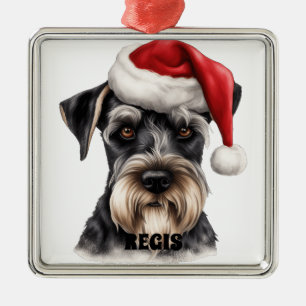 ADORNO METÁLICO NAVIDADES CUTE MINIATURA PERRO SCHNAUZER