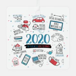 Adorno Metálico Navidades de actividades pandémicas 2020