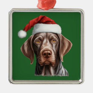 Adorno Metálico Navidades de acuarela Puntero alemán de corto alca