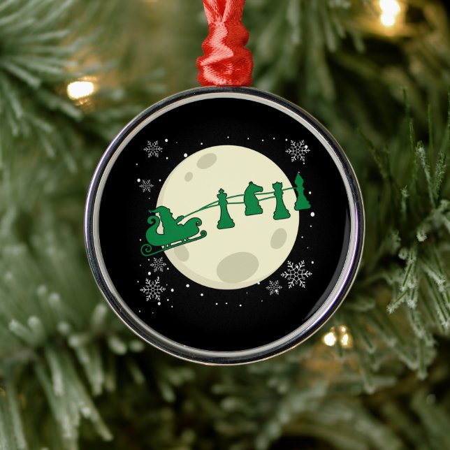 Adorno Metálico Navidades de ajedrez Santa - Leche de ajedrez (Árbol)