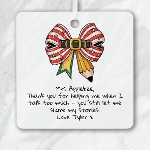 Adorno Metálico Navidades de Apreciación Personalizada de Maestros