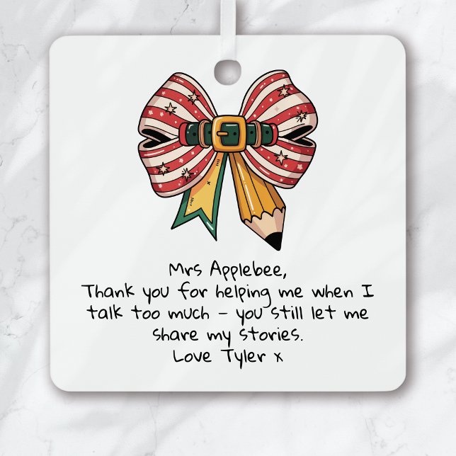 Adorno Metálico Navidades de Apreciación Personalizada de Maestros (Subido por el creador)