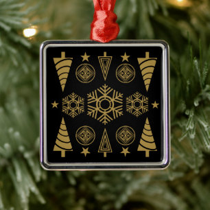 Adorno Metálico Navidades de Art Nouveau de oro decorativos