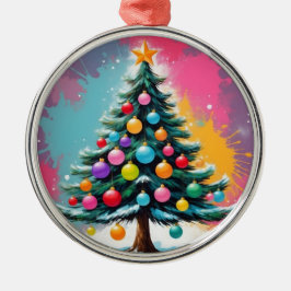Adorno Metálico Navidades de arte pop con toques de color