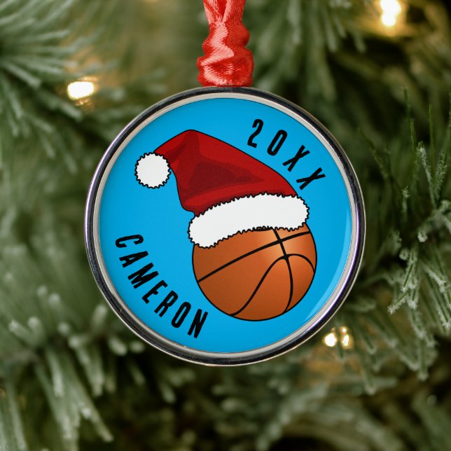 Adorno Metálico Navidades de baloncesto de Santa Hat (Árbol)