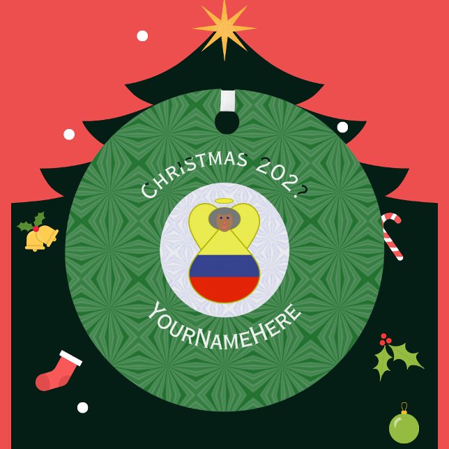 Adorno Metálico Navidades de bandera colombiana Ángel Abuela Año (Subido por el creador)