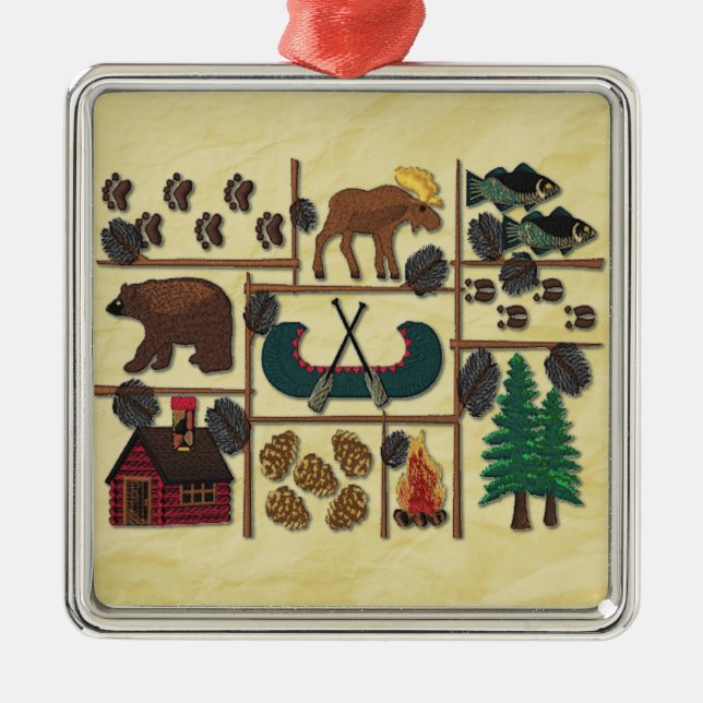 Adorno Metálico Navidades de cabaña rústicos (Frente)