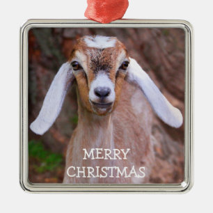 Adorno Metálico Navidades de cabra bebé alegres