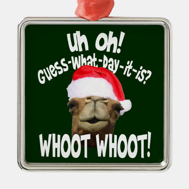 Adorno Metálico Navidades de camello de Hump Day (Frente)