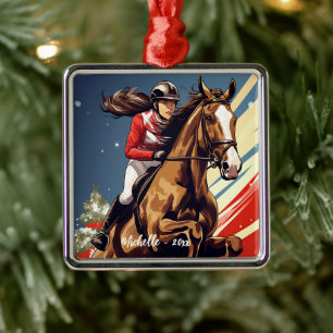 Adorno Metálico Navidades de Chica y jugo de caballos personalizad