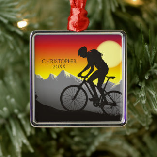 Adorno Metálico Navidades de ciclismo de montaña personalizados