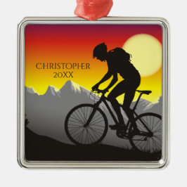 Adorno Metálico Navidades de ciclismo de montaña personalizados