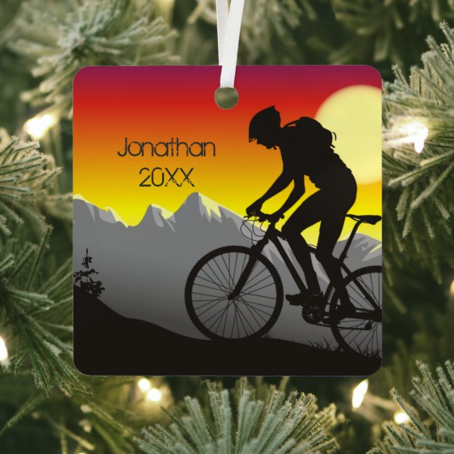 Adorno Metálico Navidades de ciclismo de montaña personalizados (in situ)