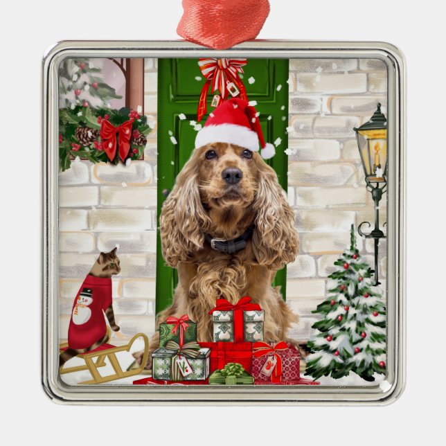 Adorno Metálico Navidades de Cocker Spaniel Dog (Frente)