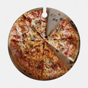 Adorno Metálico Navidades de comida de aguijón espesada de pizza d