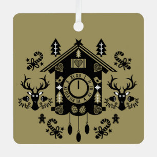 Adorno Metálico Navidades de Cuckoo Clock de Alemania