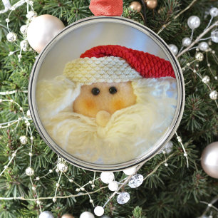 Adorno Metálico Navidades de Cute Santa Claus Face