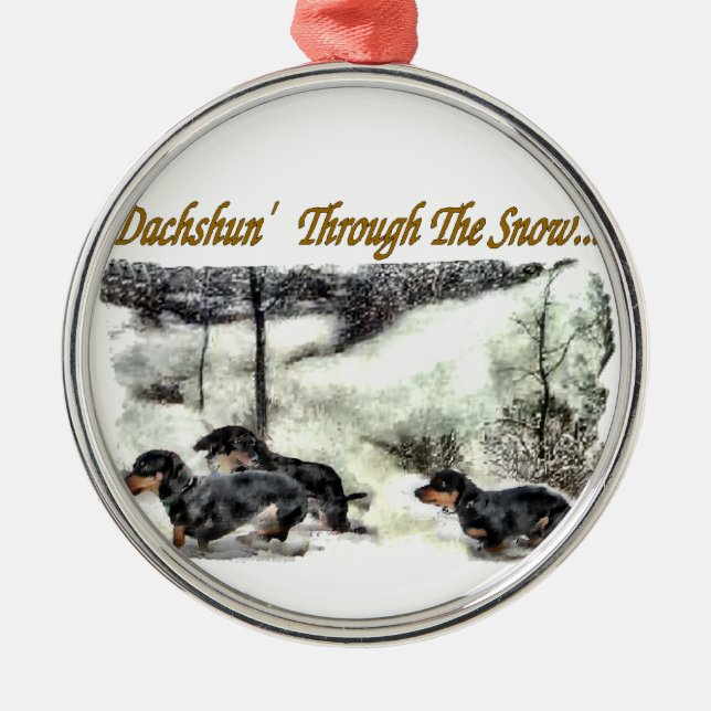 Adorno Metálico Navidades de Dachshund (Frente)