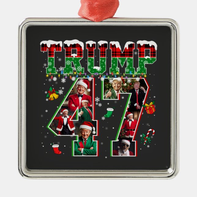 Adorno Metálico Navidades de Donald Trump 47° presidente 2024 Sant (Frente)