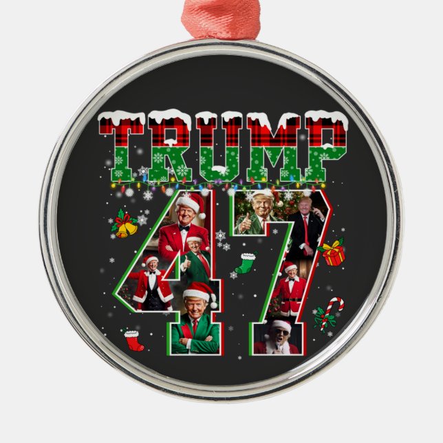 Adorno Metálico Navidades de Donald Trump 47° presidente 2024 Sant (Frente)
