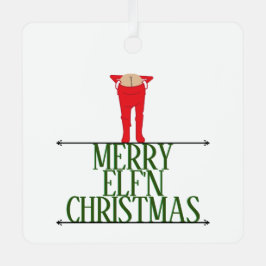 Adorno Metálico Navidades de Elf Shenanigans saludan al Rótulo