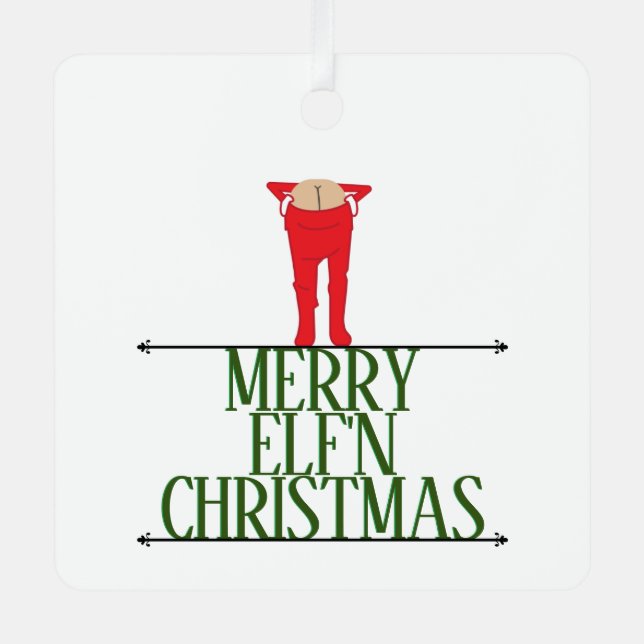 Adorno Metálico Navidades de Elf Shenanigans saludan al Rótulo (Anverso)