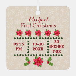 Adorno Metálico Navidades de estadísticas de recién nacido, anunci