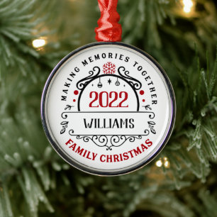 Adorno Metálico Navidades de familia de nombres personalizados Kee
