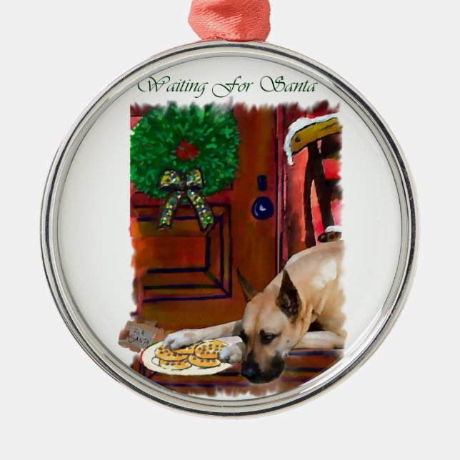 Adorno Metálico Navidades de Fawn Great Dane (Frente)