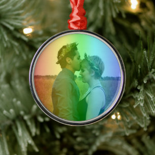 Adorno Metálico Navidades de foto arcoiris LGBTQ