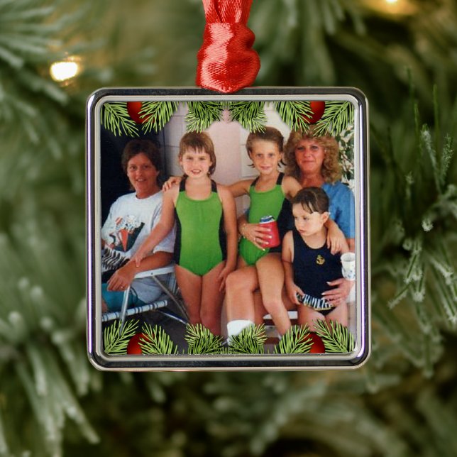 Adorno Metálico Navidades de fotografía de la familia Keepsake (Árbol)