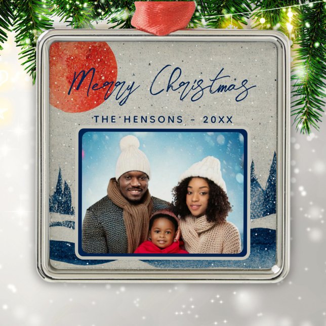 Adorno Metálico Navidades de fotografía de la familia Rustic Winte (Subido por el creador)