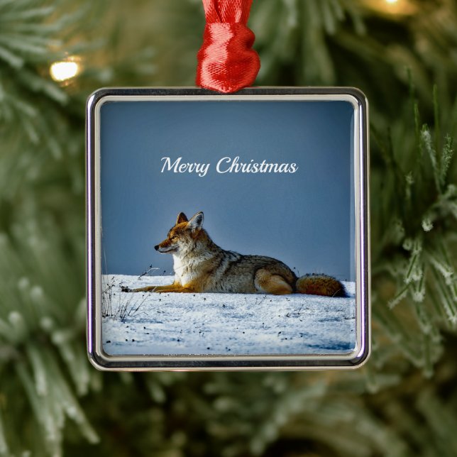 Adorno Metálico Navidades de fotografía de Nieve de Coyote (Árbol)
