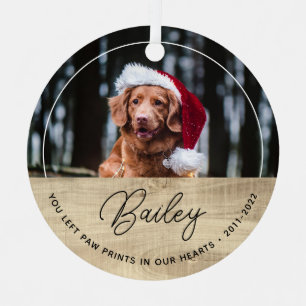 Adorno Metálico Navidades de fotografía Dog Memorial