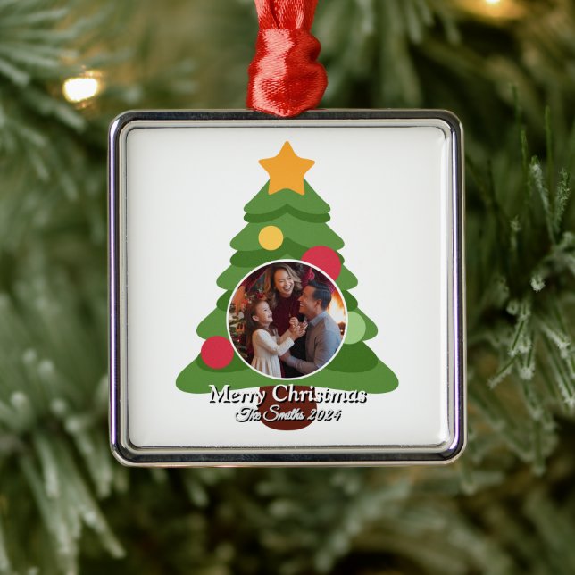 Adorno Metálico Navidades de fotografía familiar divertidos, educa (Árbol)