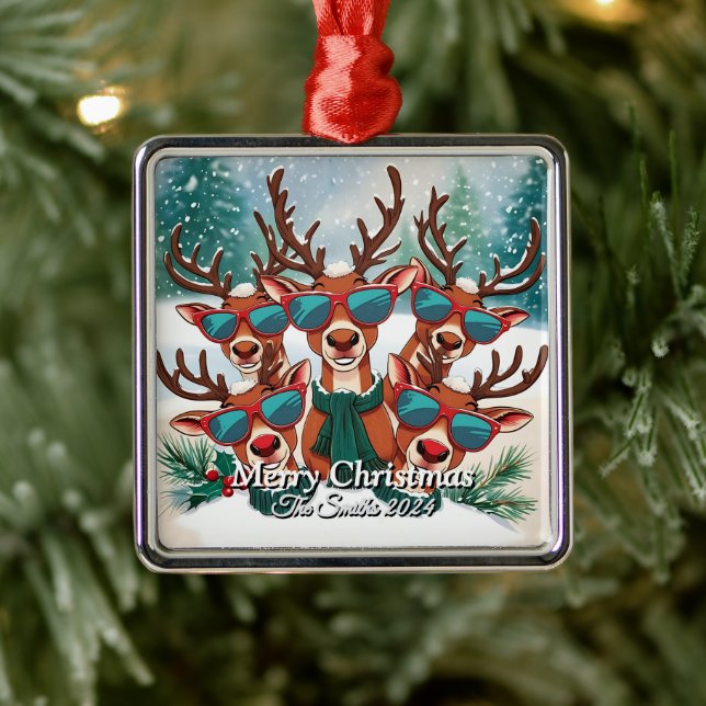 Adorno Metálico Navidades de fotografía familiar divertidos, educa (Árbol)