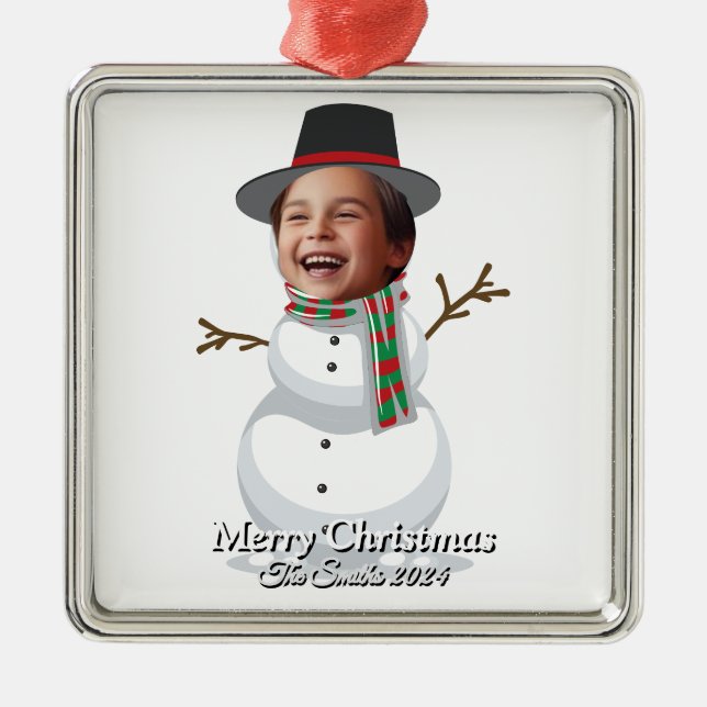Adorno Metálico Navidades de fotografía familiar divertidos, educa (Frente)