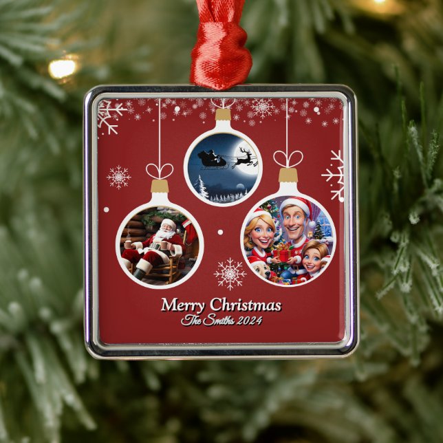 Adorno Metálico Navidades de fotografía familiar divertidos, educa (Árbol)