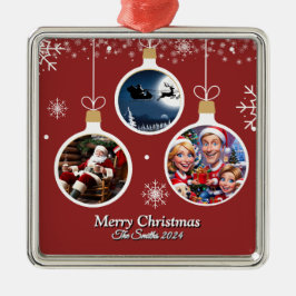Adorno Metálico Navidades de fotografía familiar divertidos, educa