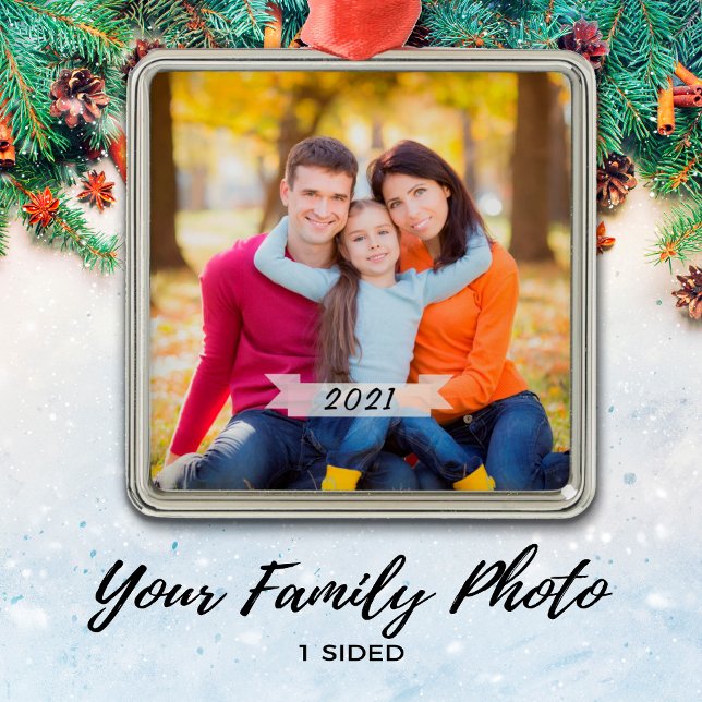 Adorno Metálico Navidades de fotografía familiar simple de persona (Subido por el creador)