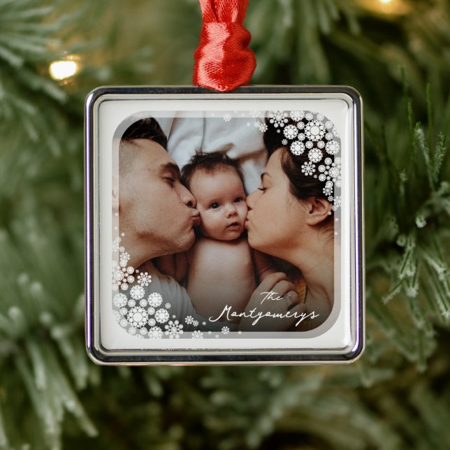 Adorno Metálico Navidades de fotografía navideños en invierno con  (Árbol)