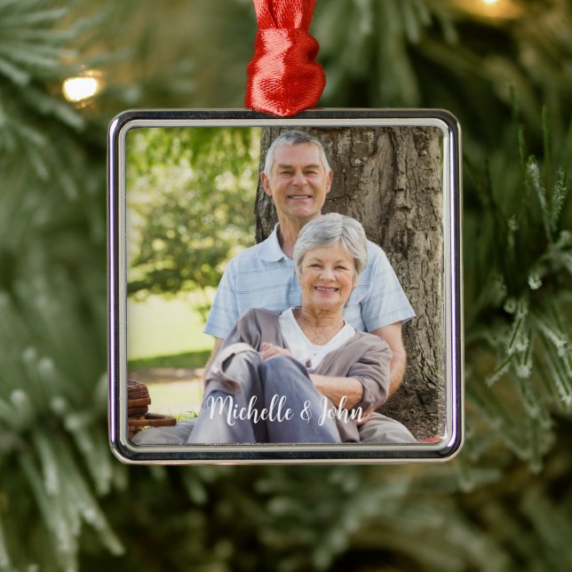 Adorno Metálico Navidades de fotografía personalizado (Árbol)