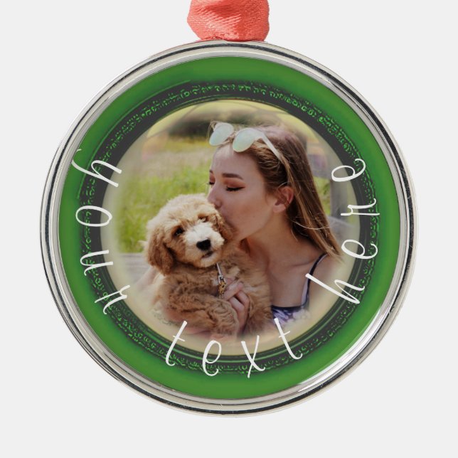 Adorno Metálico Navidades de fotografía personalizados de Keepsake (Frente)